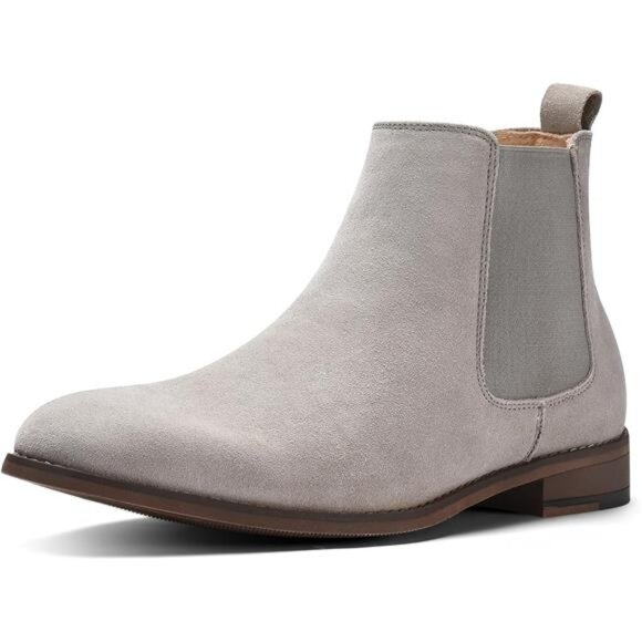 Men's Chelsea Boots, Casual Boots Light Grey - Picture 1 of 5